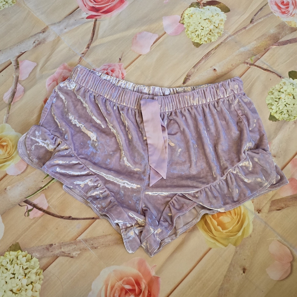 Victoria's Secret Velvet Ruffle Shorts